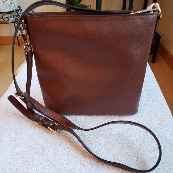 Dooney & Bourke Amber Colored Saffiano Zip Crossbody LIKE NEW - Picture 2 of 16